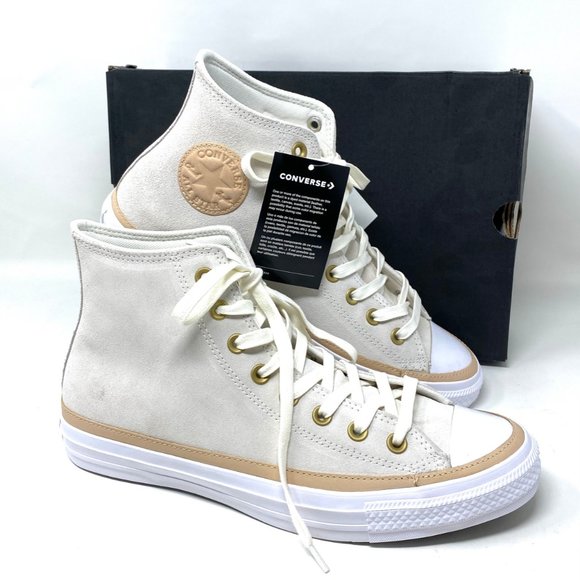CONVERSE Men's Size 9.5 165921C CT All Star Hi OG Basketball White Suede Sneaker - Picture 8 of 10